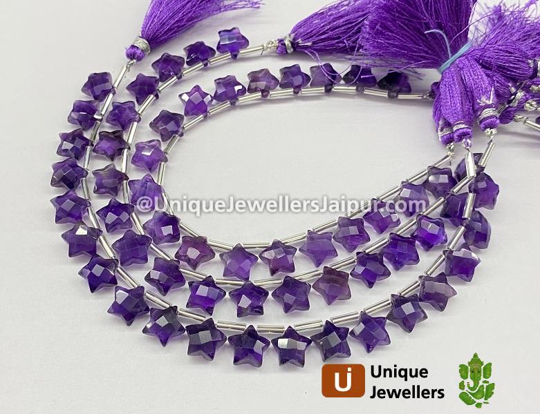Amethyst Faceted Star Beads